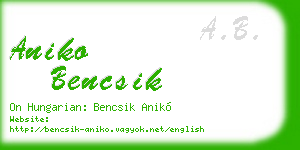 aniko bencsik business card